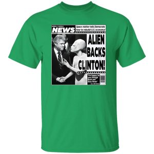 Vintage World News Alien Backs Clinton Shirt