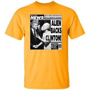 Vintage World News Alien Backs Clinton Shirt