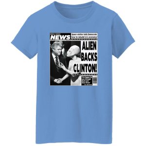 Vintage World News Alien Backs Clinton Shirt