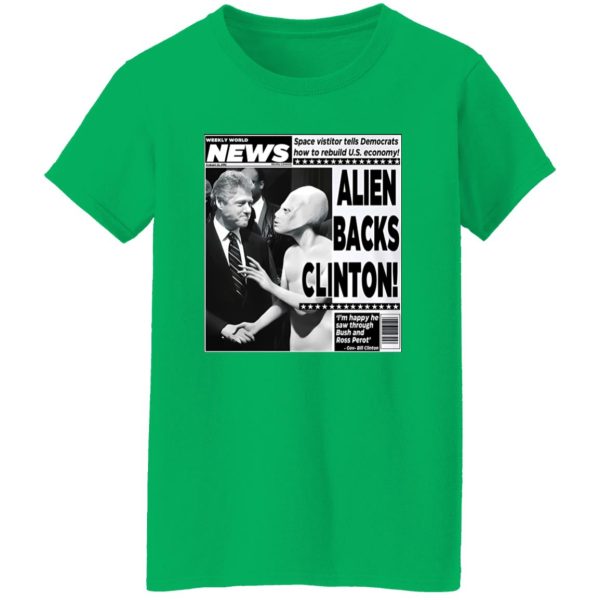 Vintage World News Alien Backs Clinton Shirt