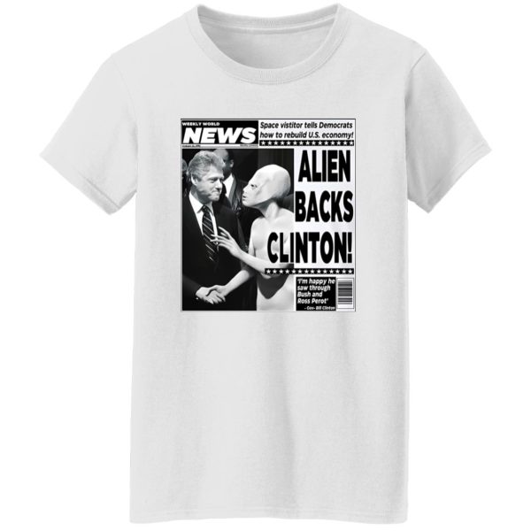 Vintage World News Alien Backs Clinton Shirt