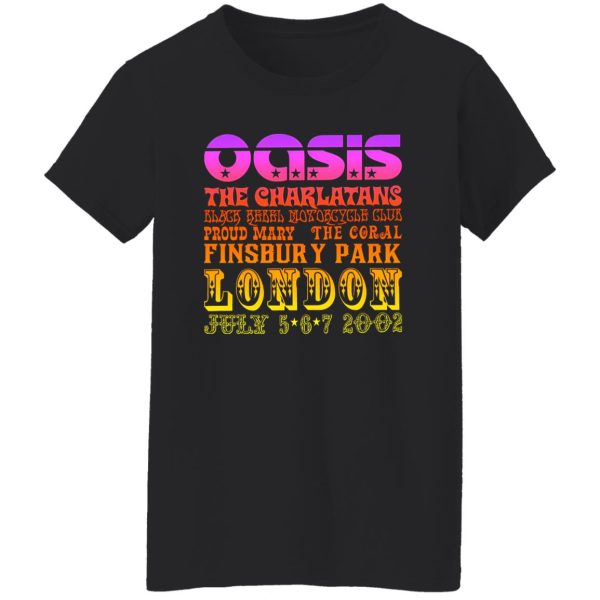 Oasis The Charlatans Black Rebel Motorcycle Club Shirt