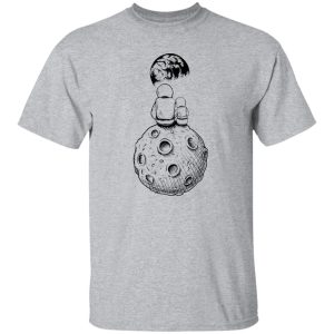 daddy and baby Moon and Astronaut Dad Son or Daughter space Shirt