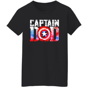 Captain Dad Superhero Funny Men Fathers Day Vintage Dad Shirt