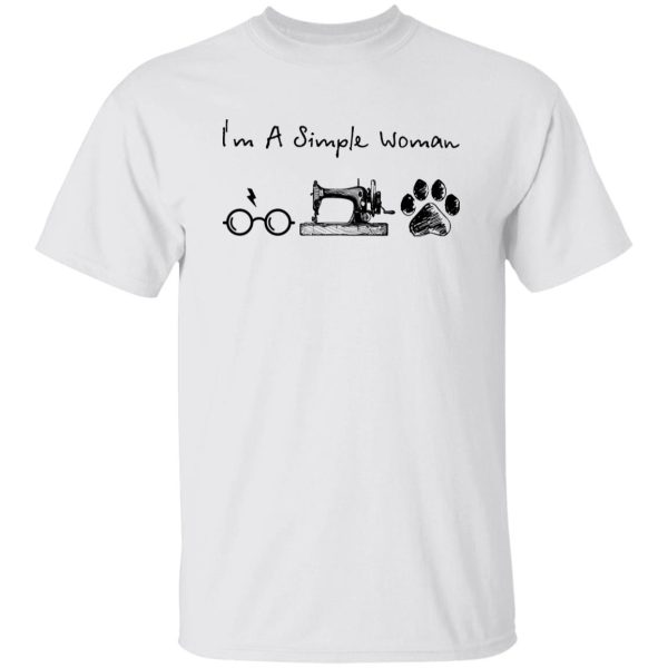 I’m A Simple Woman Harry Potter Sewing Machine Dog Footprint Shirt