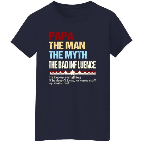 Papa The Man The Myth The Bad Influence Father’s Day Shirt