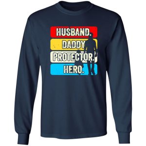 Husband Daddy Protector Hero Vintage Dad Gift Shirt