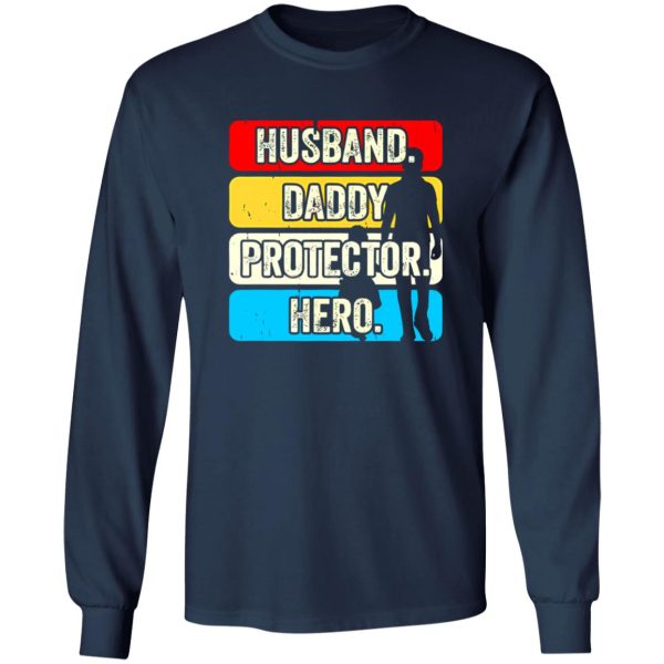 Husband Daddy Protector Hero Vintage Dad Gift Shirt