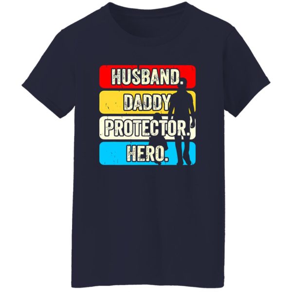 Husband Daddy Protector Hero Vintage Dad Gift Shirt