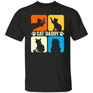 Cat Daddy Vintage Cat Loves Cat Paws Father’s Day Shirt