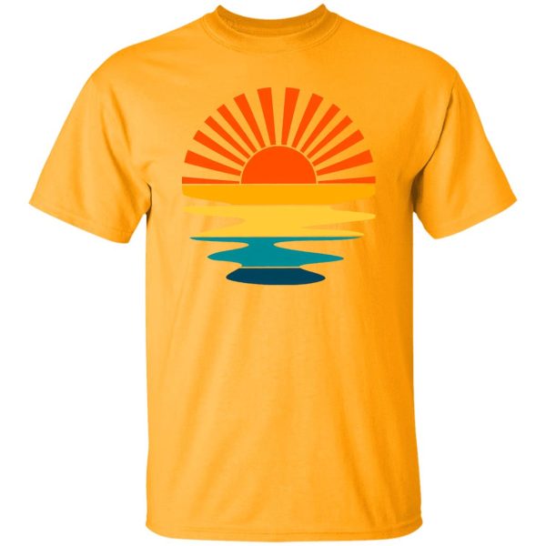 Retro Sunset Rays Wavy Shirt