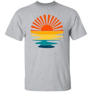 Retro Sunset Rays Wavy Shirt