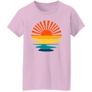 Retro Sunset Rays Wavy Shirt