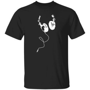 Cool Music T-Shirt for Men with HEADPHONES Shirt