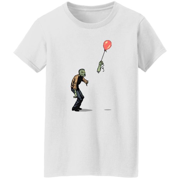 Zombie Banksy Girl Heart Balloon Shirt