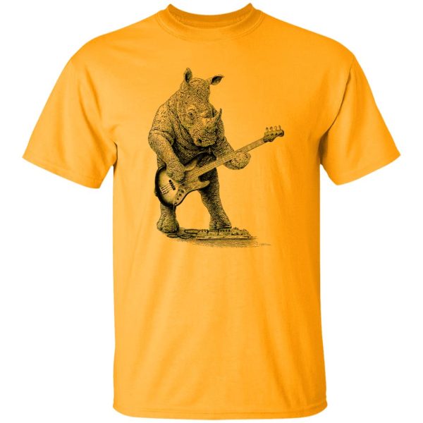 Rhino Playing Bass Shirt