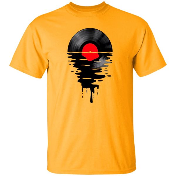 Melting Vinly T Shirt Dripping Cool Record DJ Music Gift Tee 84 Shirt