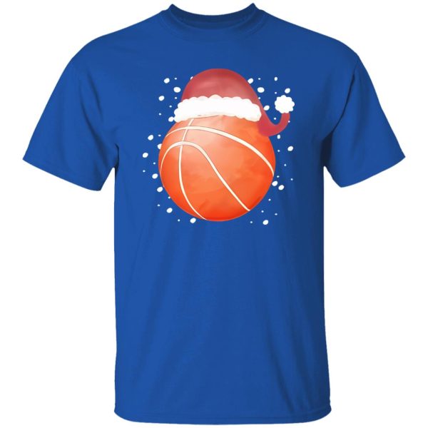 Basketball Christmas Shirt, Basketball With Santa Hat Shirt