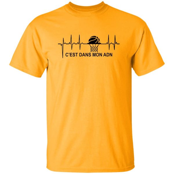 C’est Dans Mon ADN Basketball Heartbeat Shirt