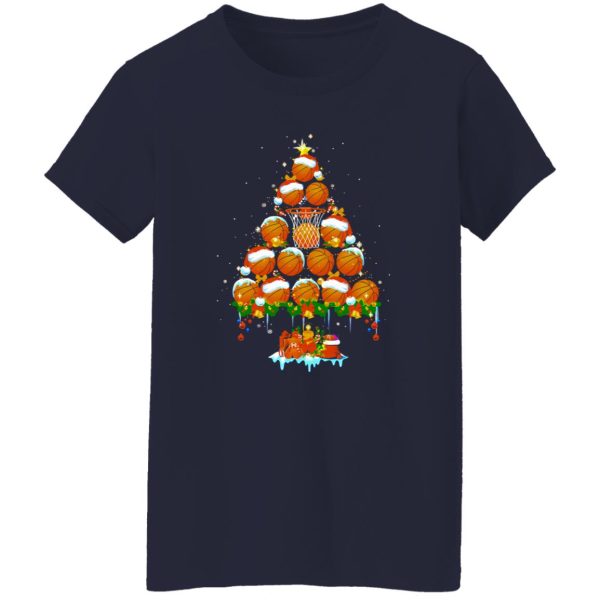 Basketball Christmas Tree Christmas Gift for Basketball Lover Shirt