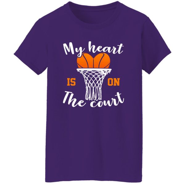 Basketball Mom Shirt, My Heart Is On The Court Shirt