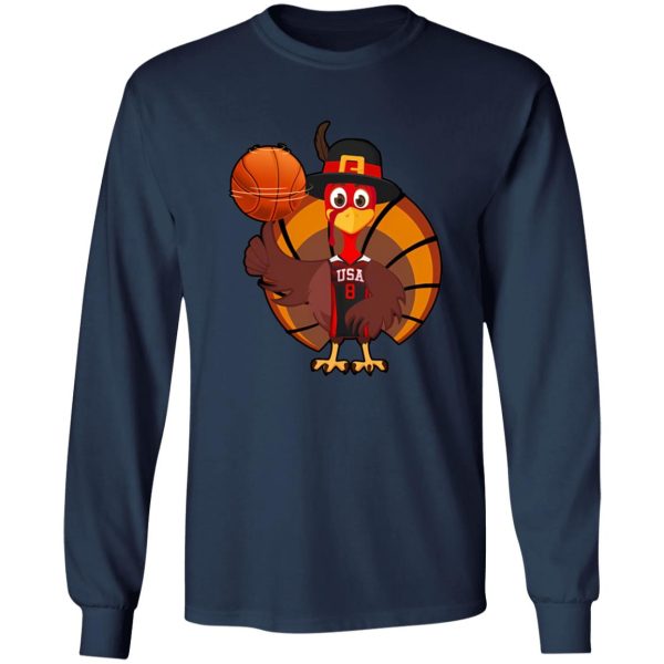 Funny Basketball Turkey Thanksgiving Shirt