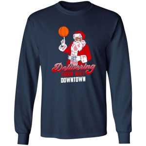 Delivering From Way Downtown Santa Claus Play Basketball Shirt