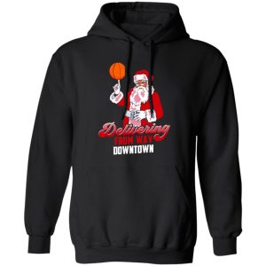 Delivering From Way Downtown Santa Claus Play Basketball Shirt