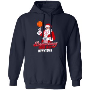 Delivering From Way Downtown Santa Claus Play Basketball Shirt