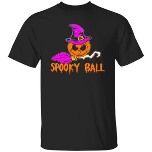 Spooky Ball Basketball Witch And Broom for Halloween Shirt