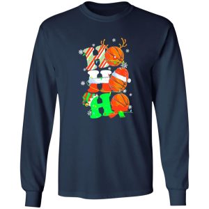 Ho Ho Ho Basketball With Santa Hat And Reindeer Horns for Christmas Shirt