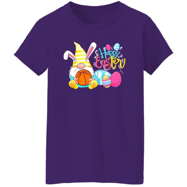 Happy Easter Easter Eggs Bunny Gnome Hugs Basketball Ball Shirt