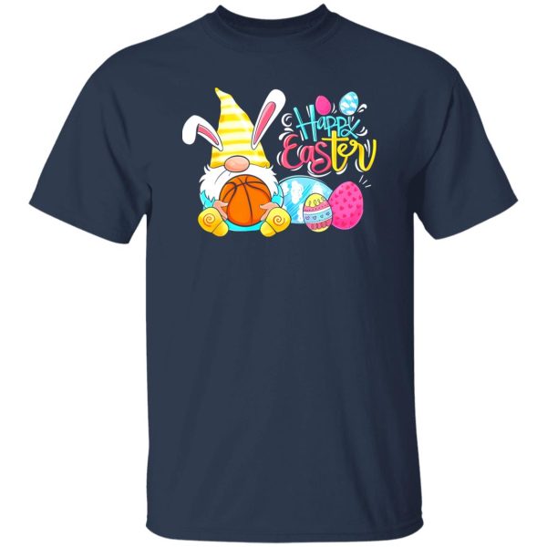 Happy Easter Easter Eggs Bunny Gnome Hugs Basketball Ball Shirt