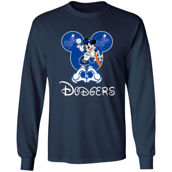 Disney Mickey Mouse Loves Los Angeles Dodgers Heart Shirt