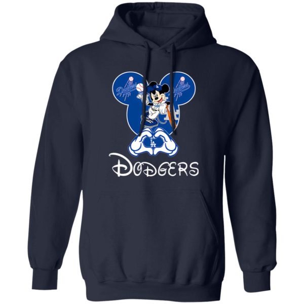 Disney Mickey Mouse Loves Los Angeles Dodgers Heart Shirt