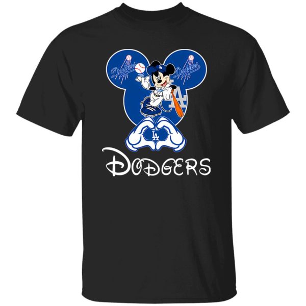 Disney Mickey Mouse Loves Los Angeles Dodgers Heart Shirt