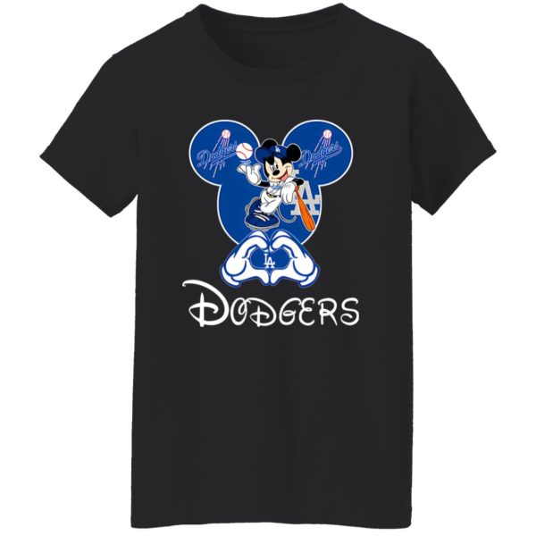 Disney Mickey Mouse Loves Los Angeles Dodgers Heart Shirt