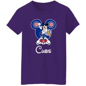 Disney Mickey Mouse Loves Chicago Cubs Heart Shirt