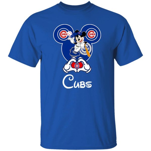 Disney Mickey Mouse Loves Chicago Cubs Heart Shirt