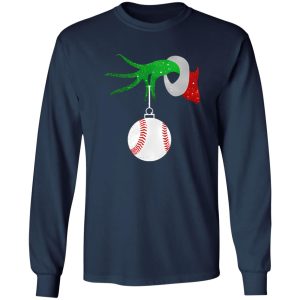 Grinch Hand Holding Baseball Ball Christmas Shirt