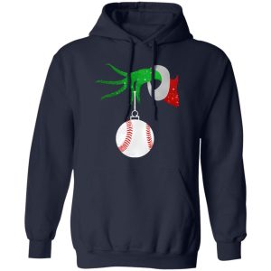 Grinch Hand Holding Baseball Ball Christmas Shirt