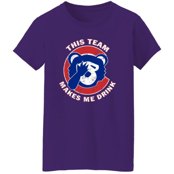 Chicago Cubs This Team Makes My Drink Bear Shirt