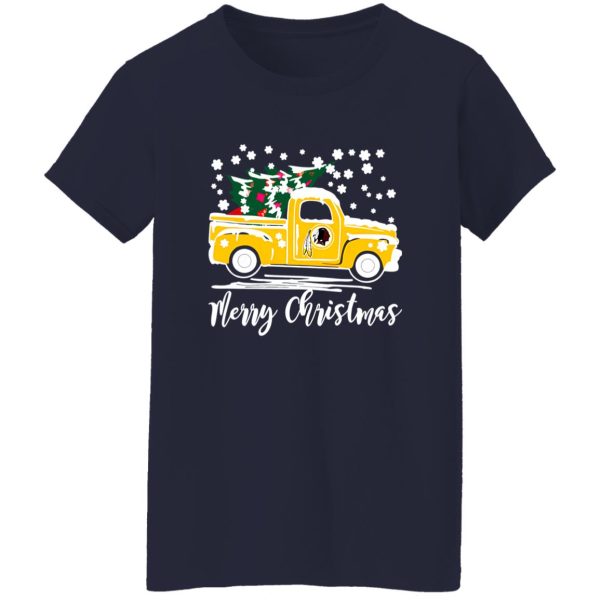 Vintage Car Carrying Christmas Tree Washington Redskins Merry Christmas Shirt