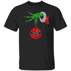 Grinch Hand Holding Jeep Christmas Shirt