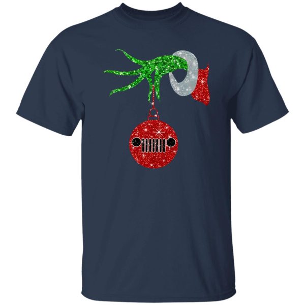 Grinch Hand Holding Jeep Christmas Shirt