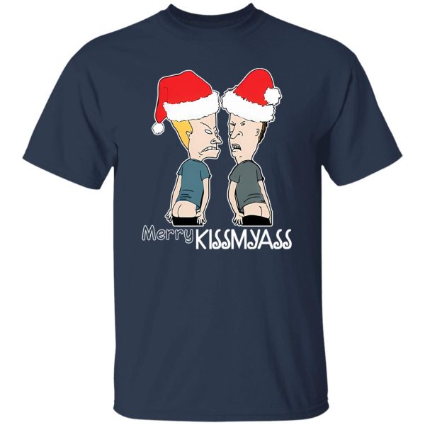 Beavis and Butt-Head Merry Kissmyass Christmas Shirt