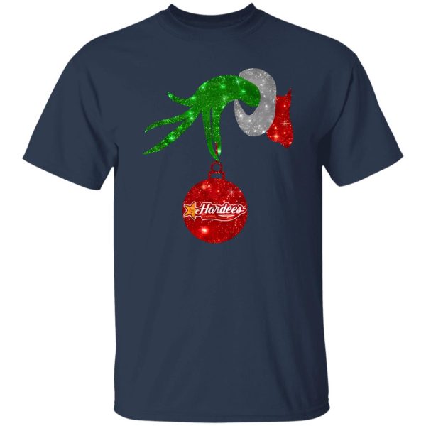 Grinch Hand Holding Hardee’s Christmas Shirt