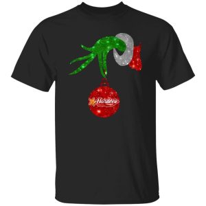 Grinch Hand Holding Hardee’s Christmas Shirt