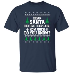 Dear Santa Before I Explain How Much Do You Know Funny Ugly Christmas Shirt