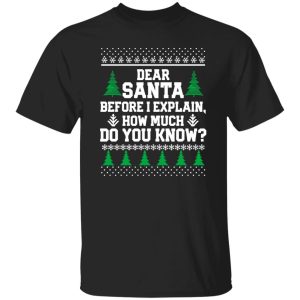 Dear Santa Before I Explain How Much Do You Know Funny Ugly Christmas Shirt